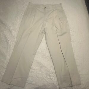 Ivy Crew Men's Pleated Khaki Pants 36x29 Beige Chino Trousers Classic Fi
